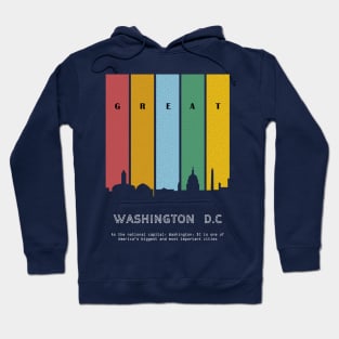 skyline city of washington d.c in silhouette style Hoodie